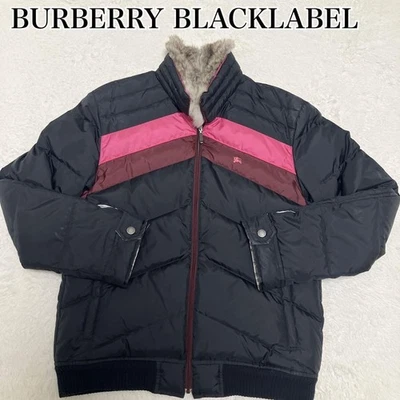 Chaqueta de plumón Burberry Black Label piel de conejo plumón de ganso blanco a cuadros Nova M Foto 1 de 4