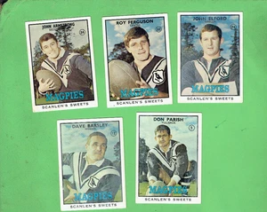 #JJ.   1968 SER. 2 SCANLENS WESTERN SUBURB  RUGBY LEAGUE TEAM CARDS, ALL 5 CARDS - Bild 1 von 2