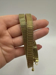 Vintage 9 kt Walzgold Mesh Halsband Halskette - signiert British Made 34 g - Bild 1 von 9
