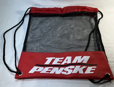 TEAM PENSKE Racing Draw String Mesh Bag 17" X 14" - Red & Black - Image 1 of 4