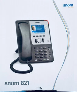 Snom 821 SIP IP Telefon PoE Schwarz VoIP Phone integr. TFT Farbdisplay NEU + OVP - Bild 1 von 6