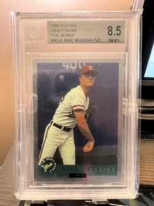 1992 CLASSIC DRAFT PICKS MIKE MUSSINA FOIL BONUS #BC20 ORIOLES BGS 8.5 NM-MT+