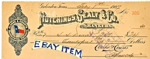 1907 DAMPFSCHIFF SS DENVER bunt BANKSCHECK Galveston Texas HUTCHINGS SEALY CO. - Bild 1 von 2