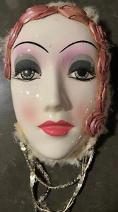 Vintage 1986 Mann Ceramic Decorative Wall Mask Lady Face - Picture 1 of 7