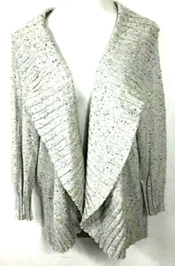 Mujer Talla Grande 1X (18/20) TALBOTS MUJER Gris Suéter Cárdigan Moteado - Imagen 1 de 6