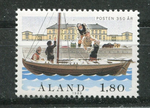ALAND (FINLAND) 1988, SAIL BOAT, POSTAL SERVICE  - 350TH ANNIV., Scott 29, MNH Cover
