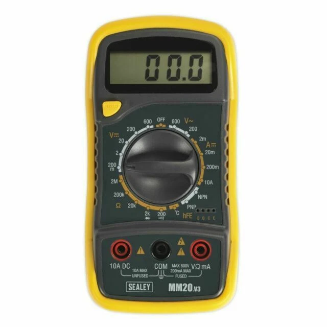 Sealey MM20 Digital Multimeter with Thermocouple - Yellow/Black