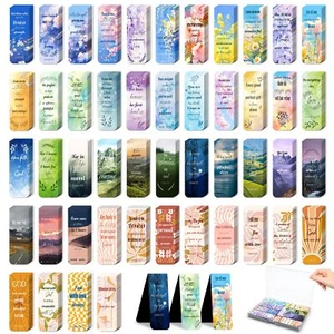 48 Pcs Christian Bookmarks Magnetic Bible Verse Book Marks Page Clips - Bild 1 von 7