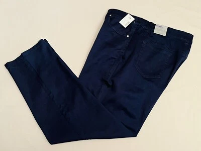 Pantalón elástico de satén Catherines para mujer pierna recta cómodo negro talla grande 24W Foto 1 de 4