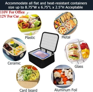 Portable Electric Heater Lunch Bag Food Warmer Mini Microwave Oven Car Camping - Picture 1 of 16