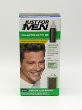 New Just For Men Shampoo-In Color H-40 Medium-Dark Brown Restores Original Color