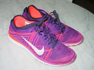 2015 Womens Nike Free TR 5 Flyknit Hyper Violet/White Running Shoes! Size 6.5 - Picture 1 of 12