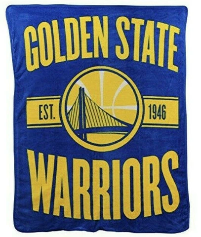 Golden State Warriors Micro Plush Throw Blanket 46" x 60" NWT Cover