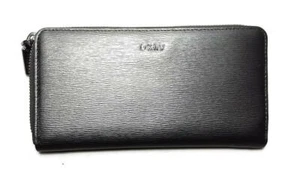 NUEVA CON ETIQUETAS $128 DKNY MUJER KARAN billetera con cremallera de peltre - Imagen 1 de 5