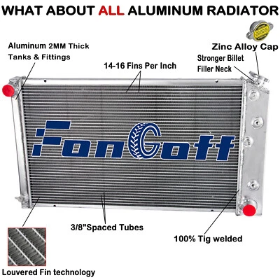 For Chevy 68~73 71 Chevelle/68-77 El Camino/71-79 Impala 3 Row Aluminum Radiator - Image 1 of 4