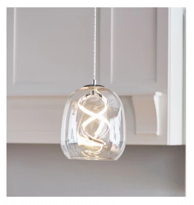 Origin 21 Remi Cromo Moderno Vidrio Transparente Globo LED Mini Colgante Luz Foto 1 de 3