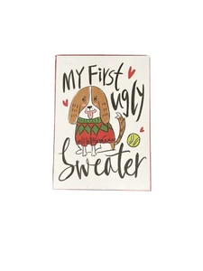My First Ugly Christmas Dog Sweater Wooden Box Sign - Bild 1 von 5