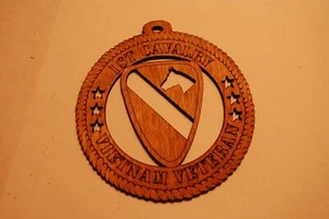 1ST CAVALRY VIETNAM VETERAN LASER ORNAMENT - Picture 1 of 1