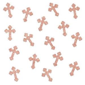 Rose Gold Christening Cross Confetti God Bless First Communion 220 Pieces - Picture 1 of 6