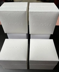 NEW 4x Pandora Charm/Ring Raised Letter Box Approx 2" Square w/ Pillow & Sleeve - Picture 1 of 4