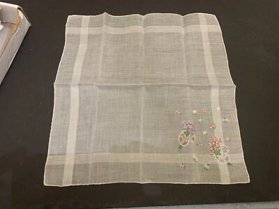 Pañuelo de algodón vintage floral bordado para mujer Foto 1 de 3