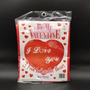 Valentine's Day Inflatable Vinyl Red Heart Decoration I Love You 3 Foot Tony Vtg - Picture 1 of 11