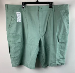 IZOD Saltwater Cargo Shorts Green Bay Zip Fly Button Pockets Sz 50 Big/Tall NEW - Picture 1 of 11