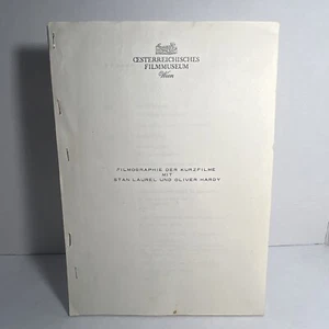 1968 OESTERREICHISCHES FILM MUSEUM Filmographie Der Kurzfilme Mit Laurel & Hardy - Picture 1 of 16