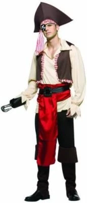 Jolly Roger Pirata Capitán Caribe Divertido Vestido Elegante Halloween Adulto Disfraz Foto 1 de 2