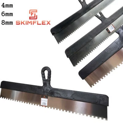PLASTERING SPATULA Skimflex Serrated  Machine Render Stainless 4,6 or 8 mm notch - Image 1 of 4