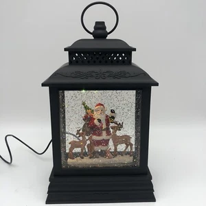 Weihnachten musikalische beleuchtete Glitzer Laterne Tischdeko mit Box - Bild 1 von 6