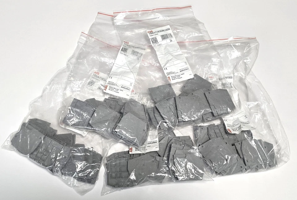 ABB / Entreelec 1SNA118368R1600 Pack/100 FEM 6 tapas de extremo de bloque de terminales Gris - Nuevo Foto 1 de 4