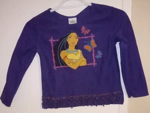 VTG Pocahontas Disney Store Young Girls' Shirt Long Sleeve Size 7 Made in USA - Picture 1 of 4