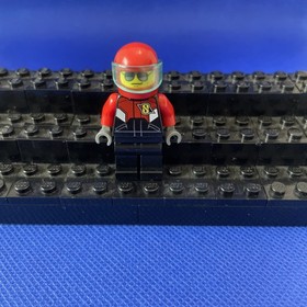 LEGO Race Plane Pilot Minifigure Town City Airport Helicopter cty0738 Rare 60144