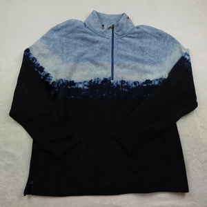 Tommy Bahama Pullover Mens XL Blue Black Fleece Quarter Zip Ombre Mock Neck - Picture 1 of 11