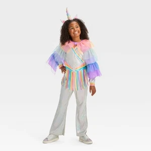 Kid's Rock Star Rainbow Unicorn Halloween Costume Jumpsuit 8, Medium #5294 - Picture 1 of 10