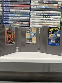Nintendo NES 3 Game Lot Bad Dudes Star Force Mario Duck Hunt Track Meet