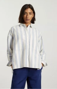 Everlane Gr. Medium The Boxy Oxford Organic Cotton Striped Button Up Shirt Top - Bild 1 von 12