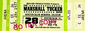 Marshall Tucker Ticket für Winston-Salem Memorial Coliseum 28.10.77 - Bild 1 von 2