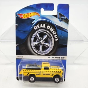 UH Hot Wheels Real Riders #17 Texas Drive'Em Truck Yellow 2014 *Read Description - Picture 1 of 8