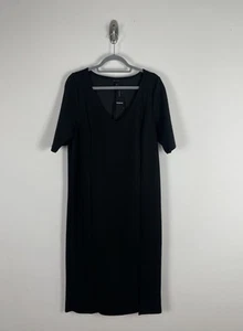 Neu mit Etikett Torrid figurbetontes Kleid Größe 1 x schwarz Midi Studio Cupro Seitenschlitz Kurzarm - Bild 1 von 11