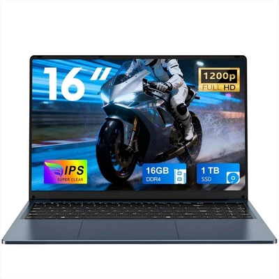 2025 PC Portatile 16'' Celeron N150 Core 3.6Ghz Laptop 16 GB RAM 1 TB SSD Win 11 - Immagine 1 di 4