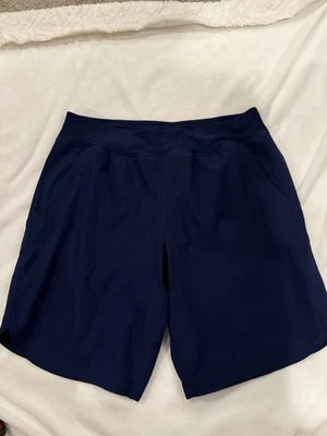 Pantalones Cortos Lands End Para Mujer 12 Azul Marino Elastizados Rendimiento Senderismo E72 Foto 1 de 4