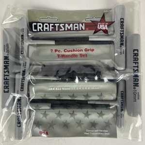 Craftsman 46298 Cushion Grip 7 Piece T-Handle Metric Hex Key Set - Made In USA - Picture 1 of 3