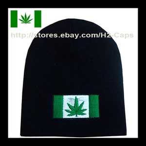 420 HOJA DE OLLA Bandera de marihuana Dopa Gorro Sombrero Esquí Patín Snowboard - Imagen 1 de 2