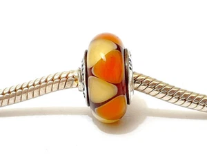 Pandora Charm Bead Captivating Amber Murano Glas mit Sterling Silber 925 ALE - Bild 1 von 3