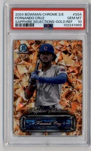 2024 Bowman Chrome Sapphire #SS4 Fernando Cruz Gold Selections 12/50 PSA 10 GEM - Picture 1 of 2