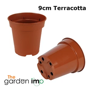 9cm Plastic Plant Pots Deep Terracotta Full 3.5" Round Strong Seed Flower Pot - Picture 1 of 3