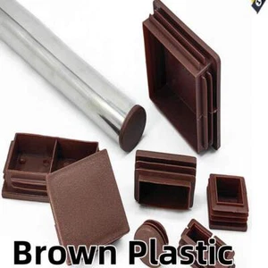 Plastic Inserts Tube End Caps Brown Blanking Plugs Pipe Bungs Covers Section Box - Picture 1 of 29
