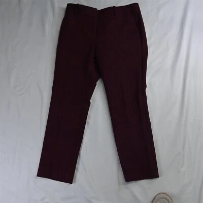 Pantalones de vestir Ann Taylor 6 rojo granate Devin ajustados elásticos al tobillo para mujer Foto 1 de 4